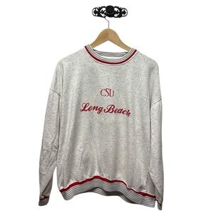 Gear for sports vintage CSU Long Breach gray red sweaters size large collegiate